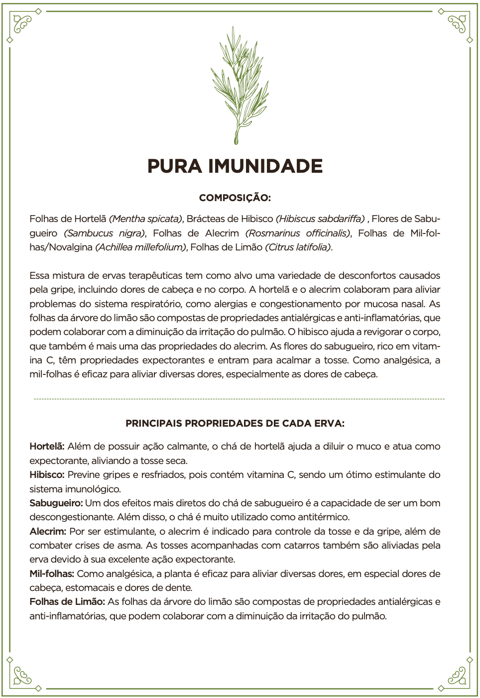 Infusão para a imunidade - PURA IMUNIDADE